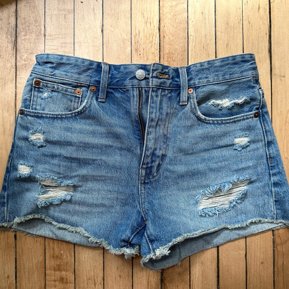 Madewell Relaxed Denim Shorts Destructed Edition